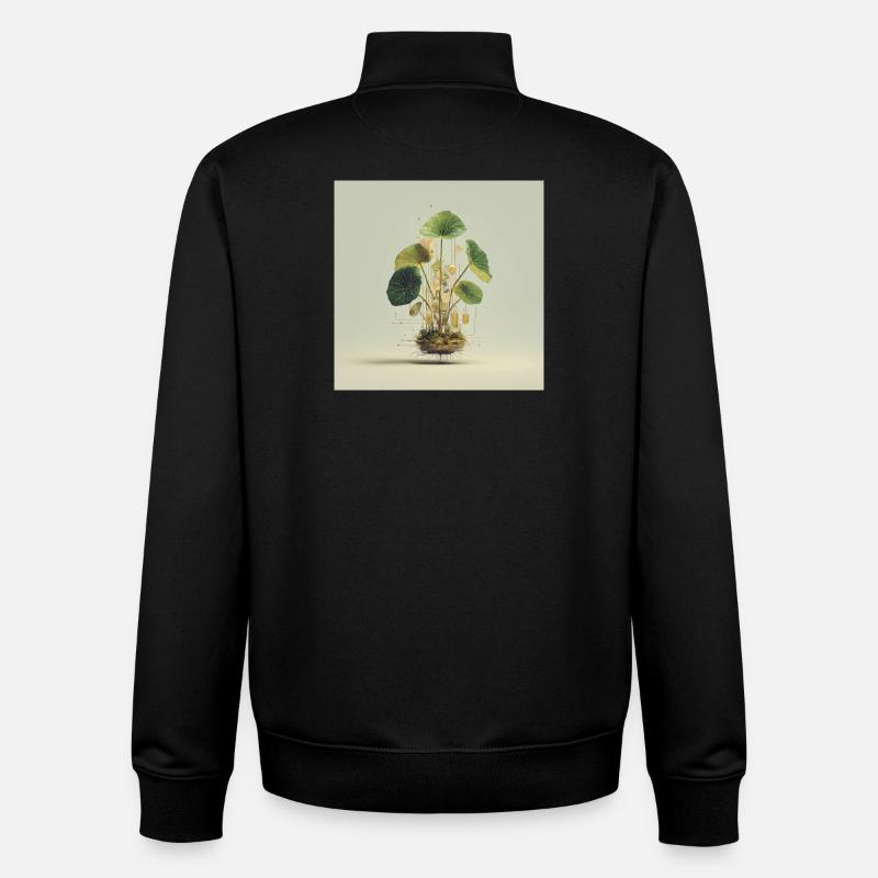 TechnoPflanze: Goldene Knoten - Unisex Organic Zip Sweatshirt von Stanley/Stella - Schwarz