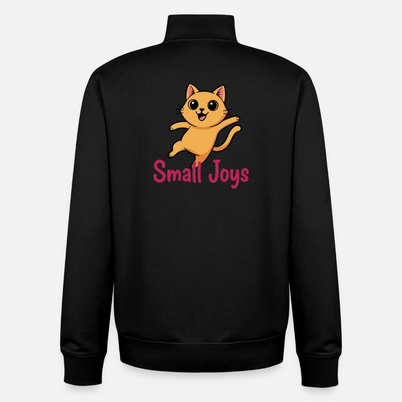 Petit chaton de joie Saut - Sweat zippé unisexe en coton bio Stanley/Stella - noir
