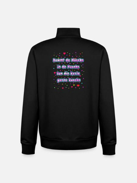 Neon Spruch Kuschelparty - Unisex Organic Zip Sweatshirt von Stanley/Stella - Schwarz