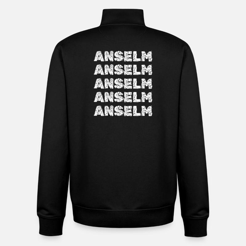 Gift for Anselm - Unisex Organic Zip Sweatshirt by Stanley/Stella - black