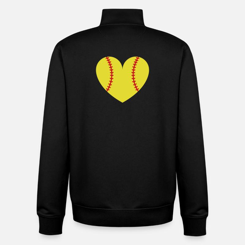 Softballherz - Unisex Organic Zip Sweatshirt von Stanley/Stella - Schwarz