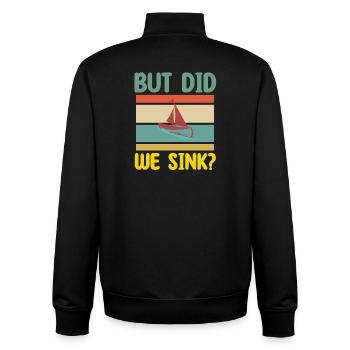 but did we sink Bootspruch - Unisex Organic Zip Sweatshirt by Stanley/Stella - black - Back - AI Model Male 185 light (185cm)