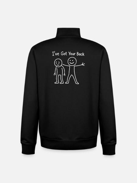 Ich stehe hinter dir: Support-Duo - Unisex Organic Zip Sweatshirt von Stanley/Stella - Schwarz