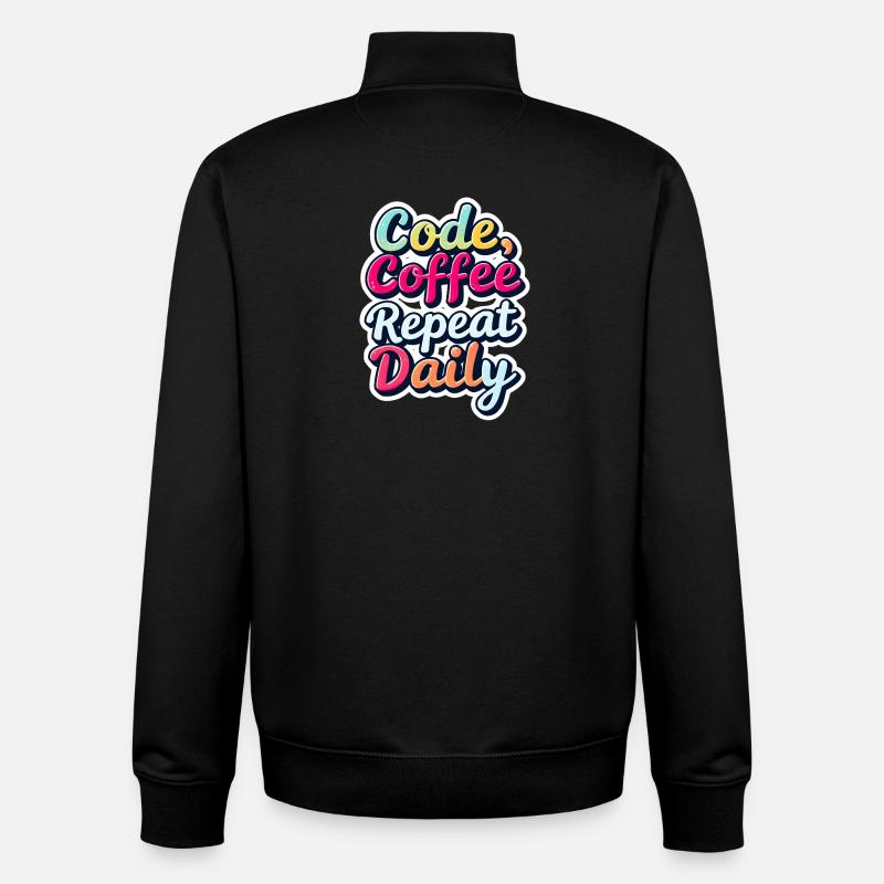 Code Schlaf Debug Wiederholungsprogramm Shirt - Unisex Organic Zip Sweatshirt von Stanley/Stella - Schwarz