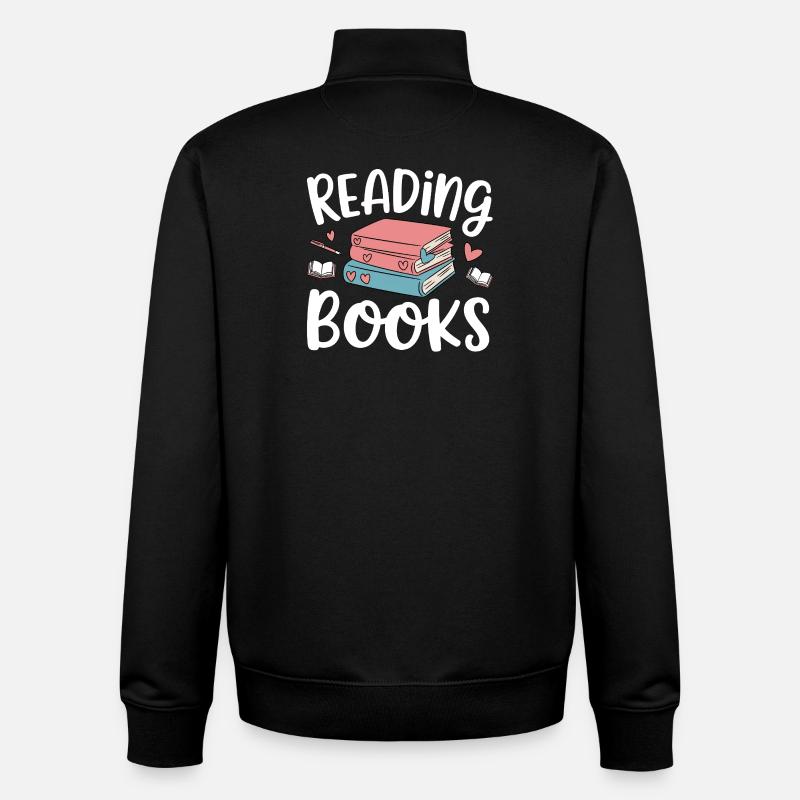 Bücher lesen - Unisex Organic Zip Sweatshirt von Stanley/Stella - Schwarz