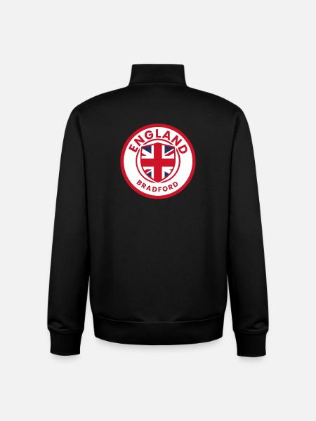 England Bradford Round Badge - Unisex Organic Zip Sweatshirt by Stanley/Stella - black