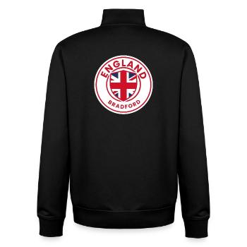 England Bradford Flaggenschild - Unisex Organic Zip Sweatshirt von Stanley/Stella - Schwarz - Hinten - AI Model Male 185 light (185cm)