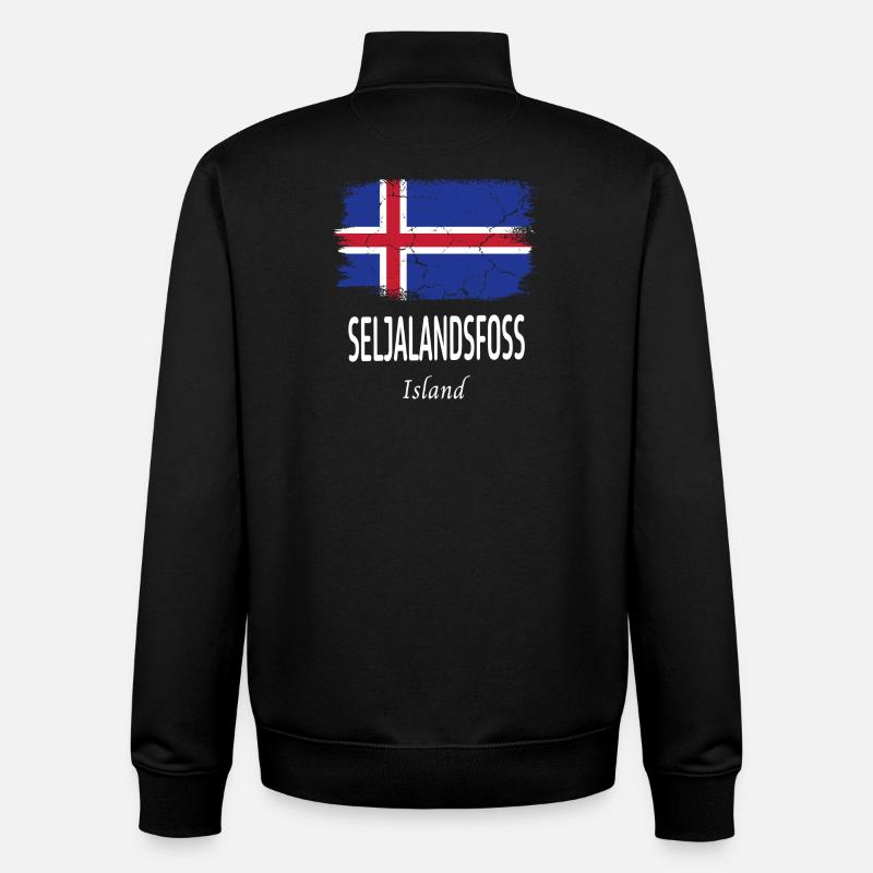 Seljalandsfoss - Unisex Organic Zip Sweatshirt by Stanley/Stella - black