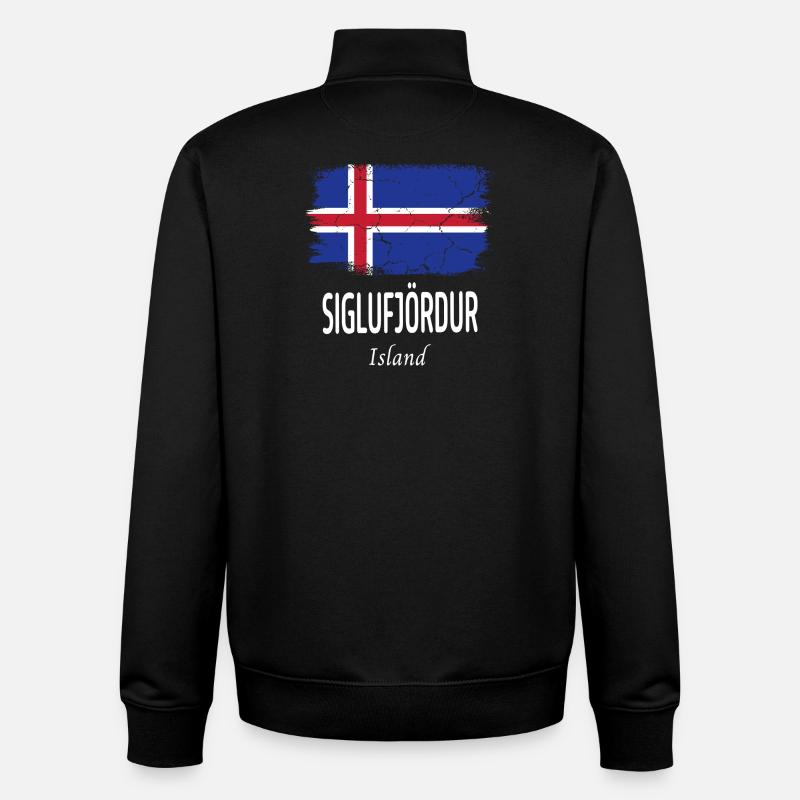 Siglufjördur - Sweat zippé unisexe en coton bio Stanley/Stella - noir
