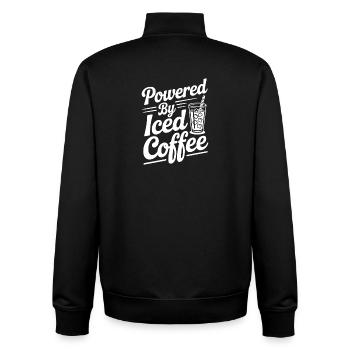 Angetrieben von Eiskaffee - Unisex Organic Zip Sweatshirt von Stanley/Stella - Schwarz - Hinten - AI Model Male 185 light (185cm)