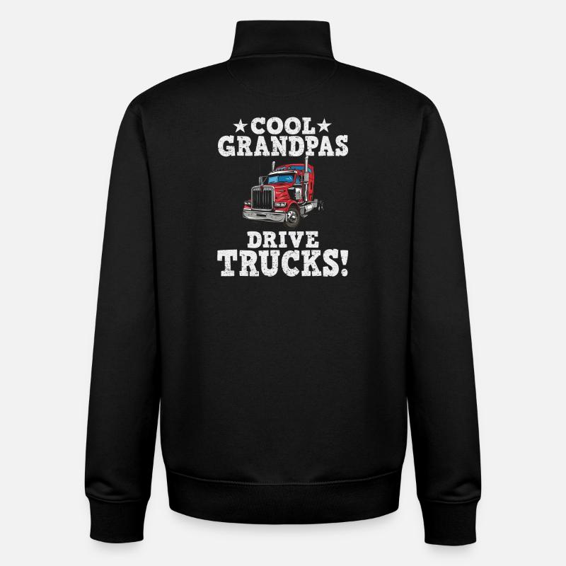 Cool Grandpas Drive Trucks - Unisex Organic Zip Sweatshirt von Stanley/Stella - Schwarz