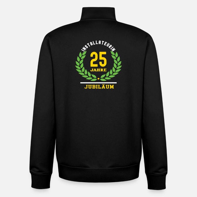 Anniversaire du plombier 25 ans 25e - Sweat zippé unisexe en coton bio Stanley/Stella - noir