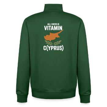 Cyprus All I Need Is Vitamin Cyprus Cyprus Flag - Unisex Organic Zip Sweatshirt by Stanley/Stella - bottle green - Back - AI Model Male 185 dark (185cm)