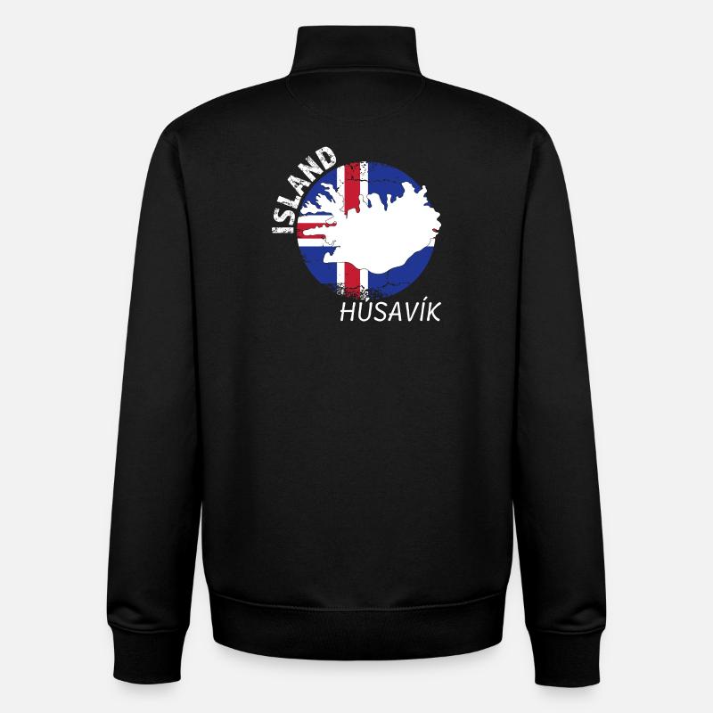 húsavík - Sweat zippé unisexe en coton bio Stanley/Stella - noir