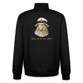 Matrose Schaf – Fresse Halten - Unisex Organic Zip Sweatshirt von Stanley/Stella - Schwarz - Hinten - AI Model Male 185 light (185cm)
