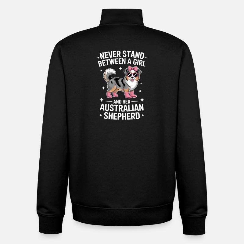 Australian Shepherd Saying Shepherd Gift - Unisex Organic Zip Sweatshirt by Stanley/Stella - black