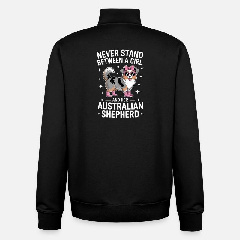 Australian Shepherd Saying Shepherd Gift - Unisex Organic Zip Sweatshirt by Stanley/Stella - black