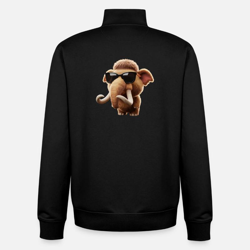 Lunettes de soleil Mammouth Cartoon - Sweat zippé unisexe en coton bio Stanley/Stella - noir