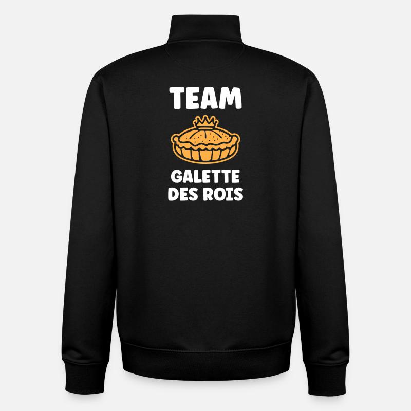 Humour galette des rois - Sweat zippé unisexe en coton bio Stanley/Stella - noir