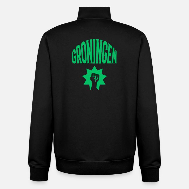 Groningue - Sweat zippé unisexe en coton bio Stanley/Stella - noir