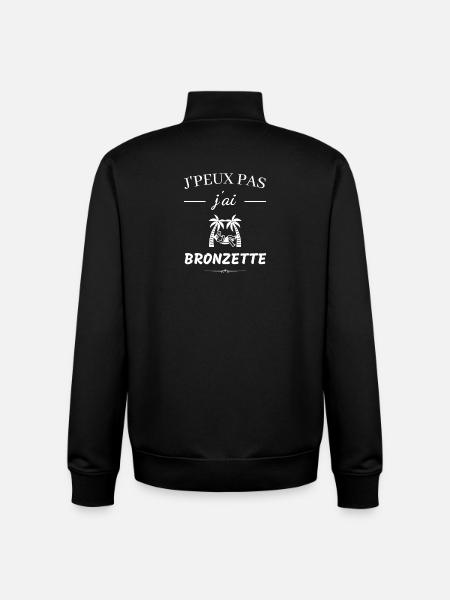 I can't I tan - Unisex Organic Zip Sweatshirt by Stanley/Stella - black