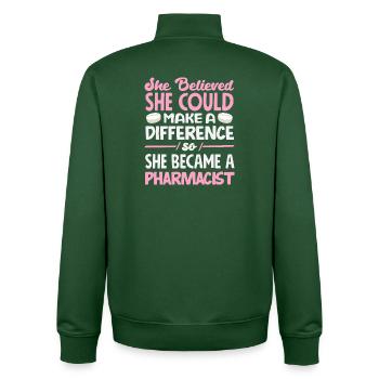 Apotheker Pharmazeutisch-technischer - Unisex Organic Zip Sweatshirt von Stanley/Stella - Flaschengrün - Hinten - AI Model Male 185 dark (185cm)