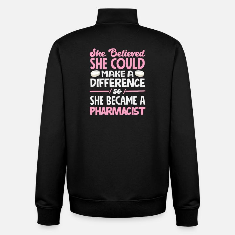 Pharmacien Technicien Pharmaceutique - Sweat zippé unisexe en coton bio Stanley/Stella - noir