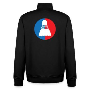 Badminton – Sport – Schläger - Unisex Organic Zip Sweatshirt von Stanley/Stella - Schwarz - Hinten - AI Model Male 185 light (185cm)
