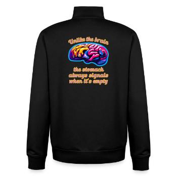 Gehirn & Magen A - Unisex Organic Zip Sweatshirt von Stanley/Stella - Schwarz - Hinten - AI Model Male 185 light (185cm)