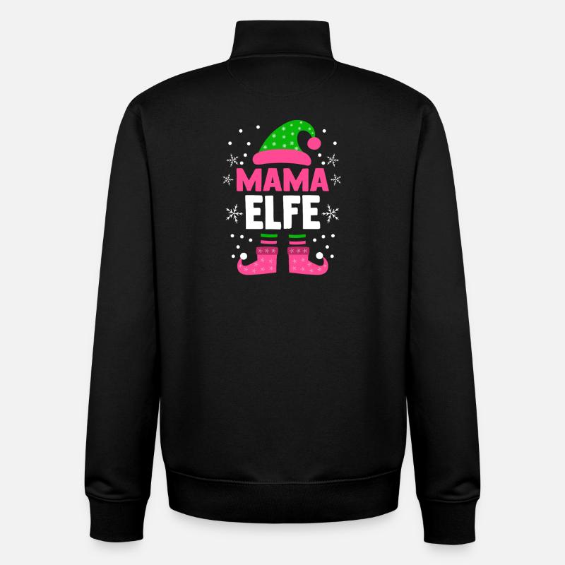 Weihnachten Familie Mutter Mama Elfe - Unisex Organic Zip Sweatshirt von Stanley/Stella - Schwarz