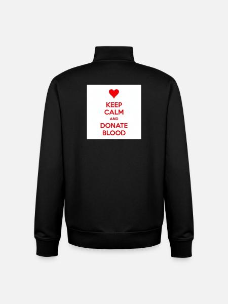 Calm Heart Donate Blood - Unisex Organic Zip Sweatshirt by Stanley/Stella - black