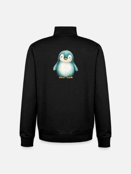 Frosted Penguin – Winterkinderillustration - Unisex Organic Zip Sweatshirt von Stanley/Stella - Schwarz