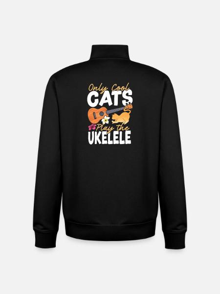 Hawaiian Ukulele Uke Cat Only Cool - Unisex Organic Zip Sweatshirt von Stanley/Stella - Schwarz