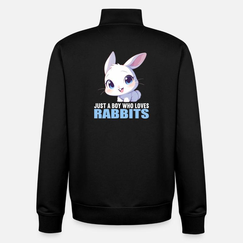 Lapin Lapin - Sweat zippé unisexe en coton bio Stanley/Stella - noir