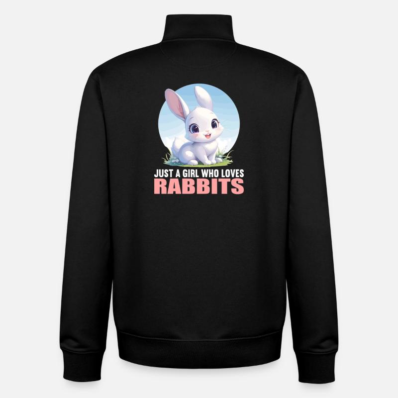 Lapin Lapin - Sweat zippé unisexe en coton bio Stanley/Stella - noir