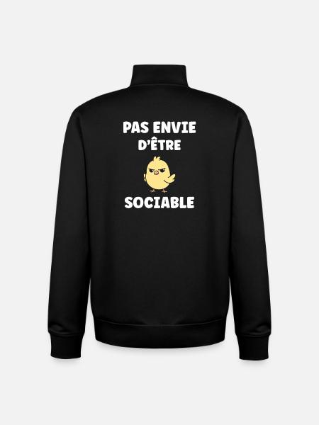 Ich möchte nicht gesellig sein. - Unisex Organic Zip Sweatshirt von Stanley/Stella - Schwarz