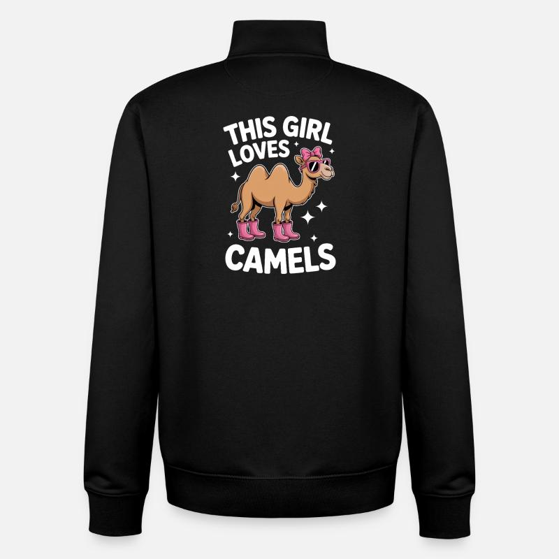 Kamele Spruch Lustiges Kamele Geschenk - Unisex Organic Zip Sweatshirt von Stanley/Stella - Schwarz