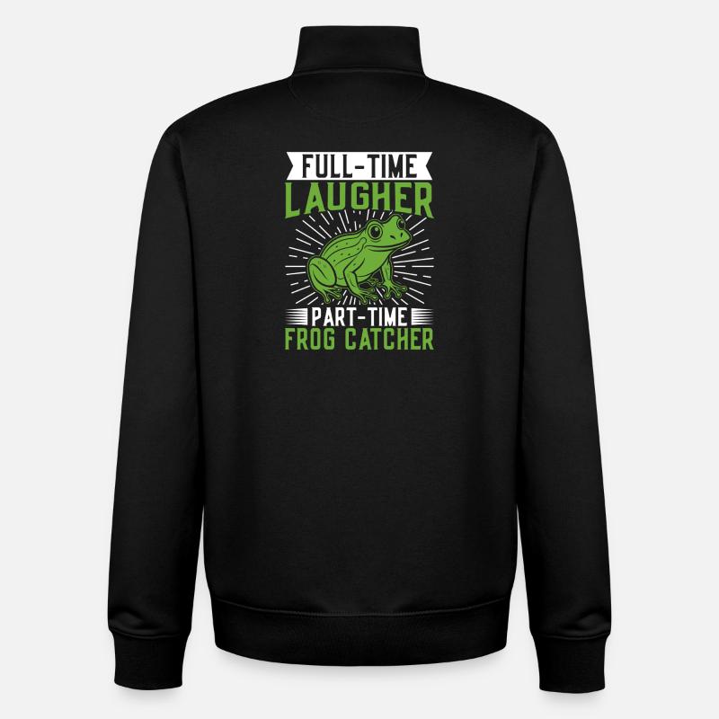 Frog Catcher Full-Time Laugher Frog - Unisex Organic Zip Sweatshirt von Stanley/Stella - Schwarz
