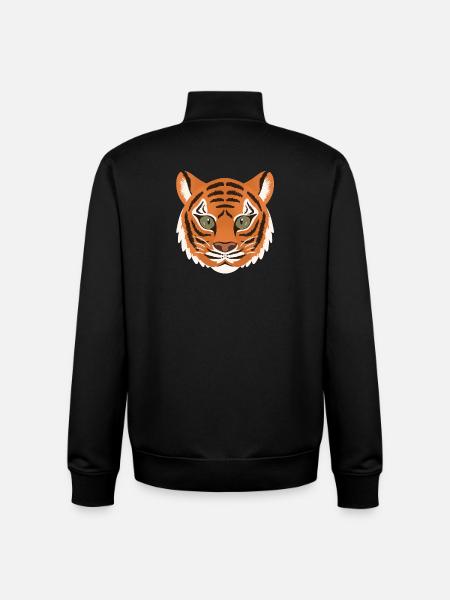 Tiger Head Graphic for Apparel - Unisex Organic Zip Sweatshirt by Stanley/Stella - black