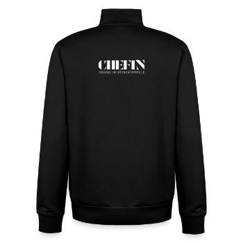 Chefin Spruch Verliert Nicht Die Kontrolle - Sweat zippé unisexe en coton bio Stanley/Stella - noir - Dos - AI Model Male 185 light (185cm)