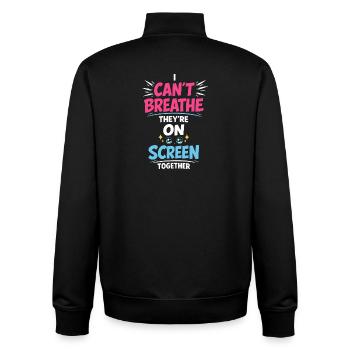 Anime Fangirl Screams Anime Reaction - Unisex Organic Zip Sweatshirt by Stanley/Stella - black - Back - AI Model Male 185 light (185cm)
