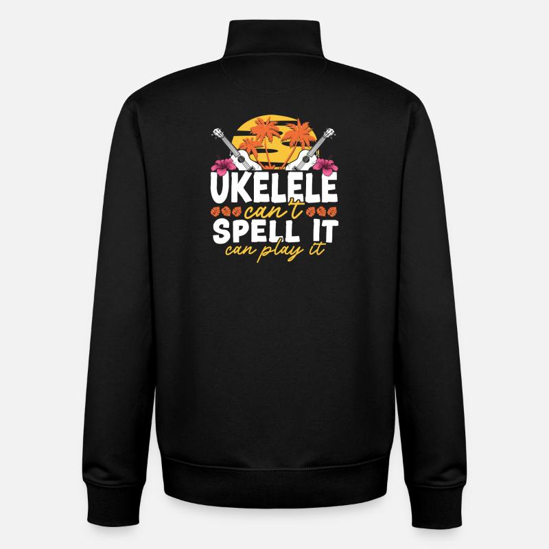 Hawaiian Ukulele Uke Ukulele Can't - Unisex Organic Zip Sweatshirt von Stanley/Stella - Schwarz