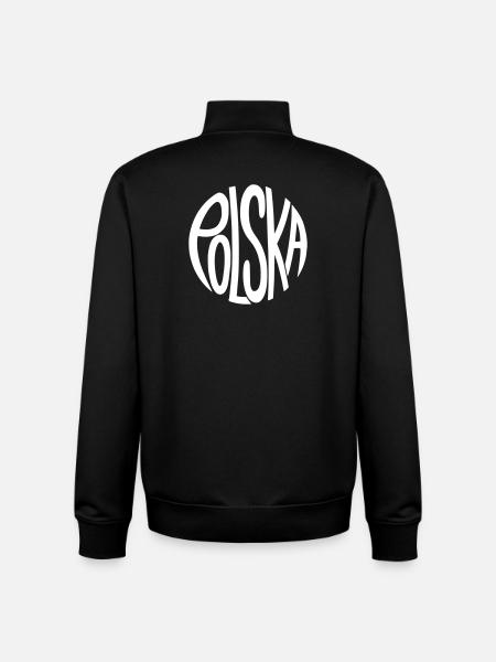 Polska - Poland Hand Lettering Logo Pattern - Unisex Organic Zip Sweatshirt by Stanley/Stella - black