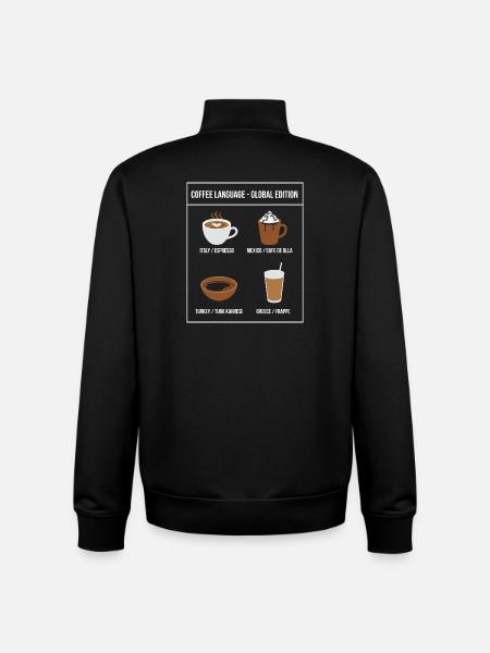 Coffee Language Global Edition - Unisex Organic Zip Sweatshirt by Stanley/Stella - black