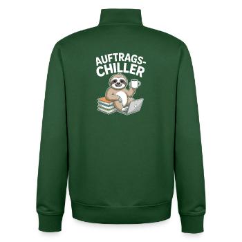 Order Chiller Order Chiller Office Sloth - Unisex Organic Zip Sweatshirt by Stanley/Stella - bottle green - Back - AI Model Male 185 dark (185cm)