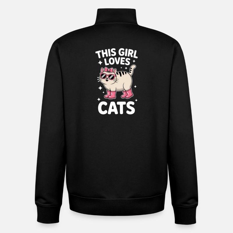Cats Saying Funny Cat Gift - Unisex Organic Zip Sweatshirt by Stanley/Stella - black