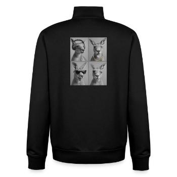 Kangaroo - Unisex Organic Zip Sweatshirt by Stanley/Stella - black - Back - AI Model Male 185 light (185cm)