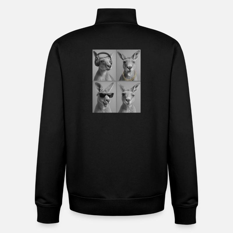 känguru - Unisex Organic Zip Sweatshirt von Stanley/Stella - Schwarz