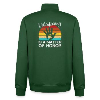 Volunteer Appreciation Is A Matter Of Honor - Unisex Organic Zip Sweatshirt von Stanley/Stella - Flaschengrün - Hinten - AI Model Male 185 dark (185cm)