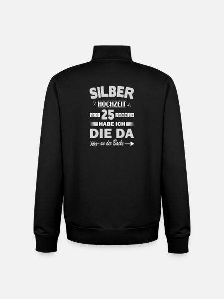 Sølvbryllup 25-års bryllupsdag Jubilæum Jubilæum hustru - Stanley/Stella unisex sweatshirt med lynlås i økologisk - sort